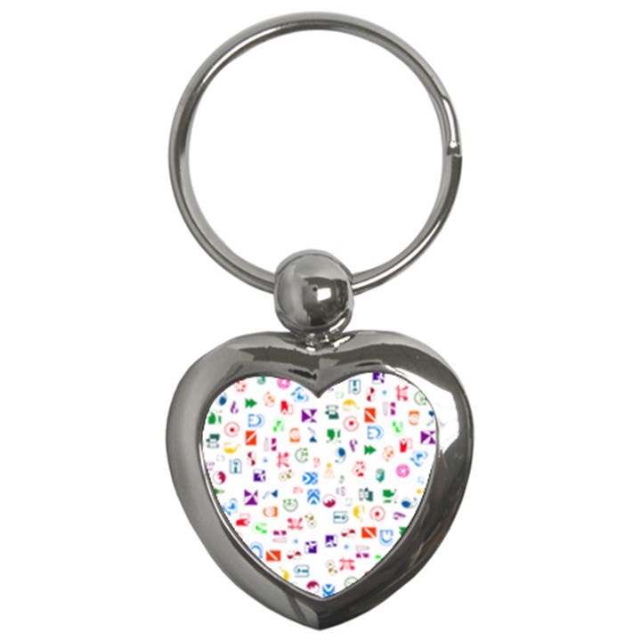 Colorful Abstract Symbols Key Chains (Heart) 