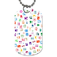 Colorful Abstract Symbols Dog Tag (two Sides) by FunnyCow