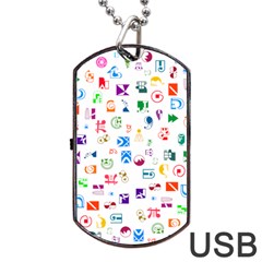 Colorful Abstract Symbols Dog Tag Usb Flash (one Side) by FunnyCow