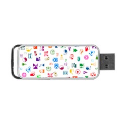 Colorful Abstract Symbols Portable Usb Flash (two Sides) by FunnyCow