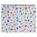 Colorful Abstract Symbols Cosmetic Bag (XXXL) Back