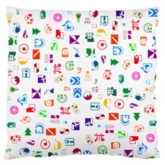 Colorful Abstract Symbols Standard Flano Cushion Case (one Side) by FunnyCow