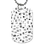 Black Abstract Symbols Dog Tag (Two Sides) Back