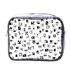 Black Abstract Symbols Mini Toiletries Bag (one Side) by FunnyCow