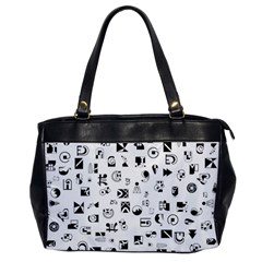 Black Abstract Symbols Oversize Office Handbag by FunnyCow