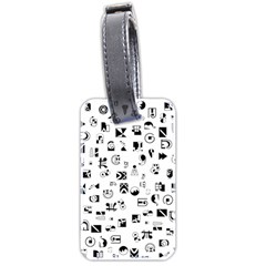 Black Abstract Symbols Luggage Tags (two Sides) by FunnyCow