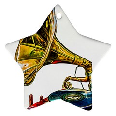 Vintage Gramophone Ornament (star) by FunnyCow