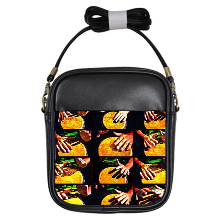 Drum Beat Collage Girls Sling Bag