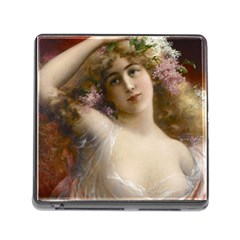 Victorian Lady In Pink Memory Card Reader (square 5 Slot) by vintage2030