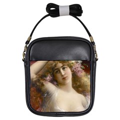 Victorian Lady In Pink Girls Sling Bag