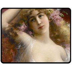 Victorian Lady In Pink Fleece Blanket (medium) 