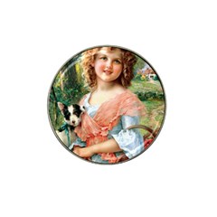 Girl With Dog Hat Clip Ball Marker by vintage2030