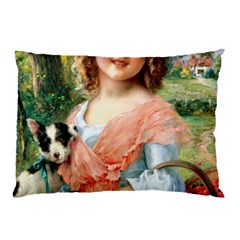Girl With Dog Pillow Case by vintage2030
