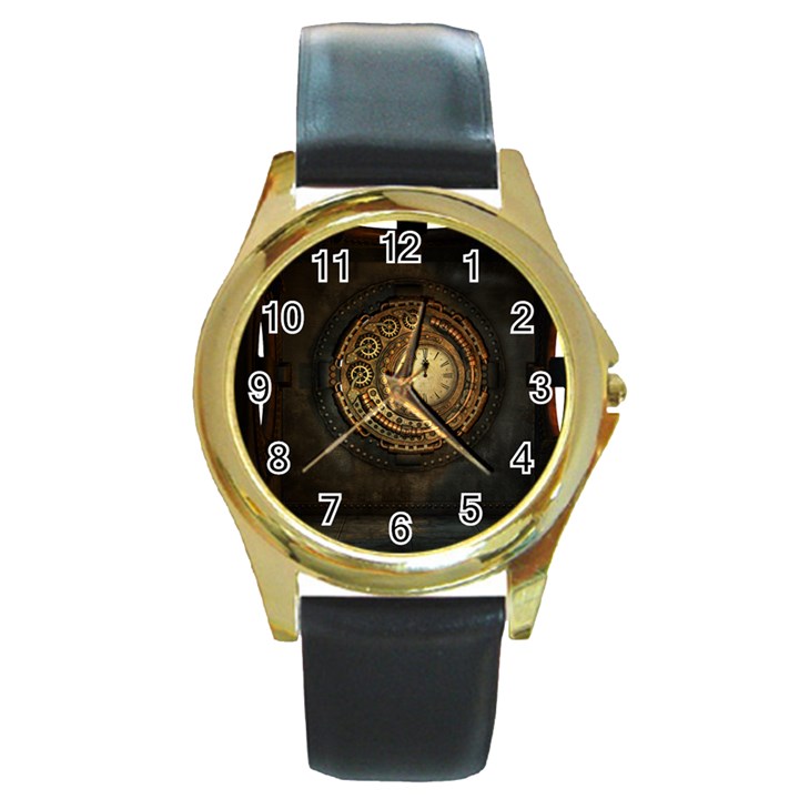 Steampunk 1636156 1920 Round Gold Metal Watch