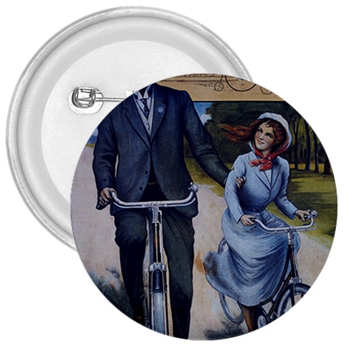 Couple On Bicycle 3  Buttons
