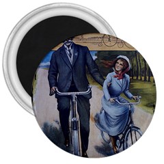 Couple On Bicycle 3  Magnets