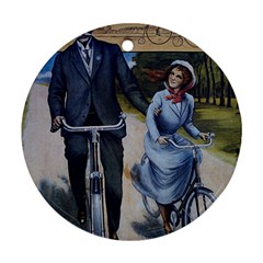 Couple On Bicycle Ornament (Round)