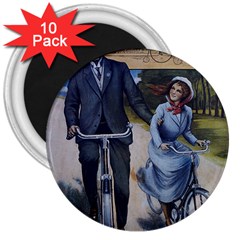 Couple On Bicycle 3  Magnets (10 pack) 