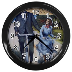 Couple On Bicycle Wall Clock (Black)