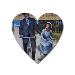 Couple On Bicycle Heart Magnet