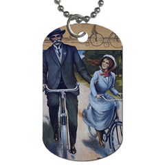 Couple On Bicycle Dog Tag (Two Sides)