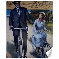 Couple On Bicycle Canvas 11  x 14 