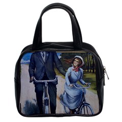 Couple On Bicycle Classic Handbag (Two Sides)