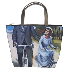 Couple On Bicycle Bucket Bag