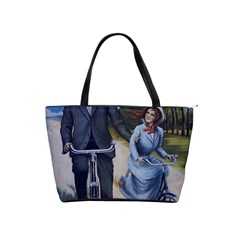 Couple On Bicycle Classic Shoulder Handbag