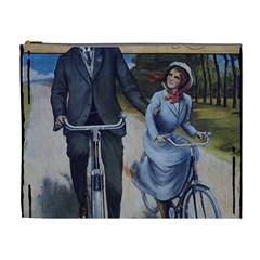 Couple On Bicycle Cosmetic Bag (XL)