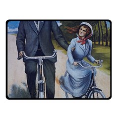 Couple On Bicycle Fleece Blanket (Small)