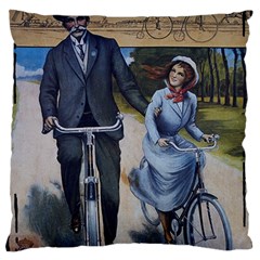 Couple On Bicycle Standard Flano Cushion Case (One Side)