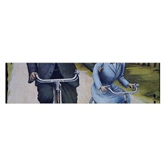 Couple On Bicycle Satin Scarf (Oblong)