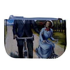 Couple On Bicycle Large Coin Purse