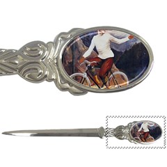 Woman On Bicycle Letter Opener by vintage2030