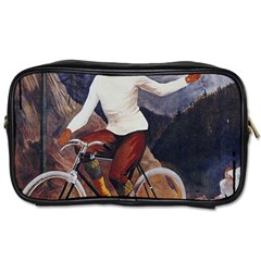 Woman On Bicycle Toiletries Bag (one Side) by vintage2030