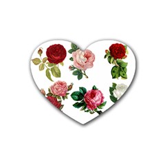 Roses 1770165 1920 Rubber Coaster (heart)  by vintage2030