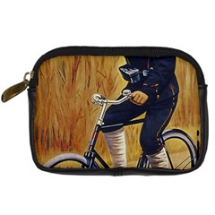 Policeman On Bicycle Digital Camera Leather Case by vintage2030