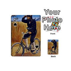 Policeman On Bicycle Playing Cards 54 (mini)  by vintage2030