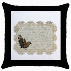 Tag Bird Throw Pillow Case (black) by vintage2030