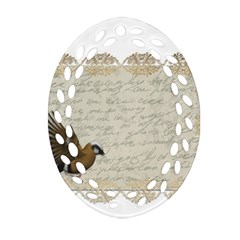 Tag Bird Oval Filigree Ornament (two Sides) by vintage2030