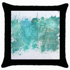 Splash Teal Throw Pillow Case (Black)