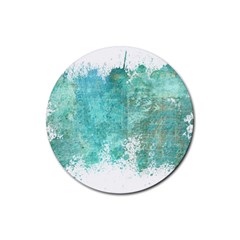 Splash Teal Rubber Coaster (Round) 