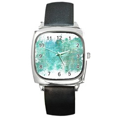 Splash Teal Square Metal Watch