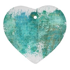 Splash Teal Heart Ornament (Two Sides)