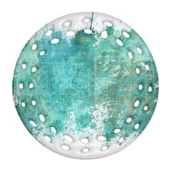 Splash Teal Round Filigree Ornament (Two Sides)