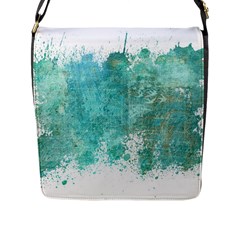 Splash Teal Flap Closure Messenger Bag (L)