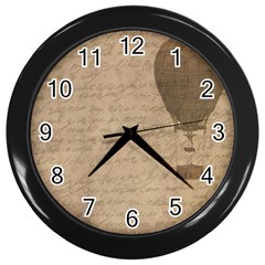 Letter Balloon Wall Clock (black) by vintage2030