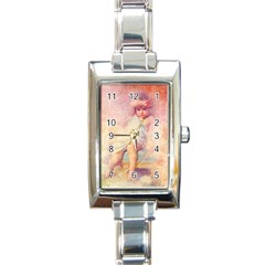 Baby In Clouds Rectangle Italian Charm Watch