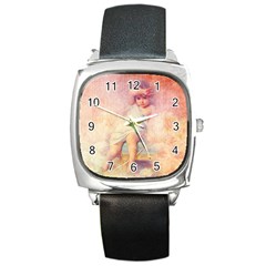 Baby In Clouds Square Metal Watch